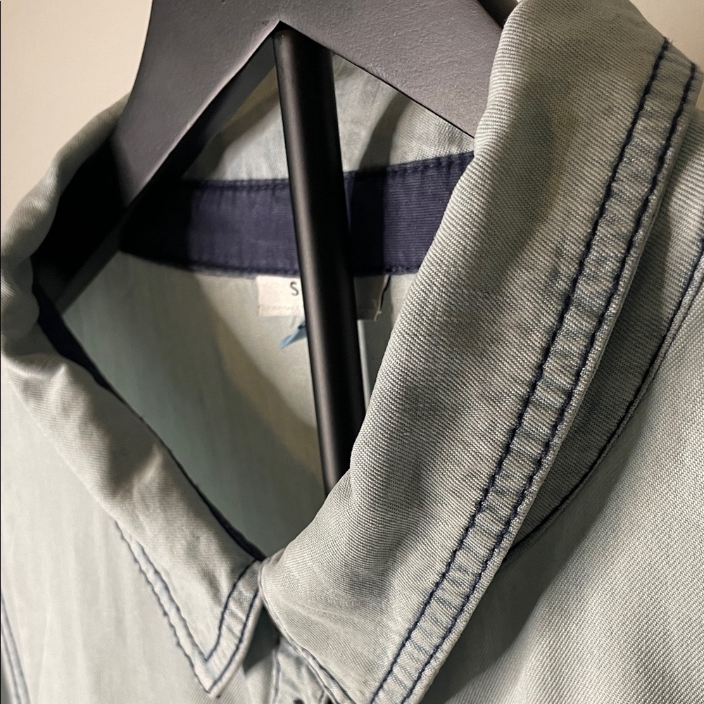 Serra Light Blue Casual Button-Down Dress - Picture 8 of 9